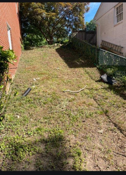 Cleared side yard after MnM Lawn Bros cleanup